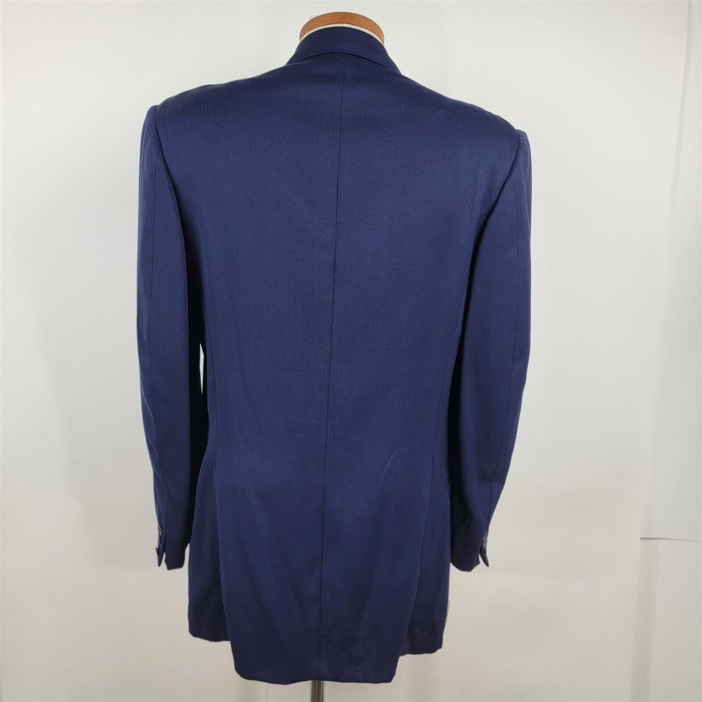 Vintage Trojan Jim Clinton Blue Two Button Blazer Sports Coat Jacket Mens