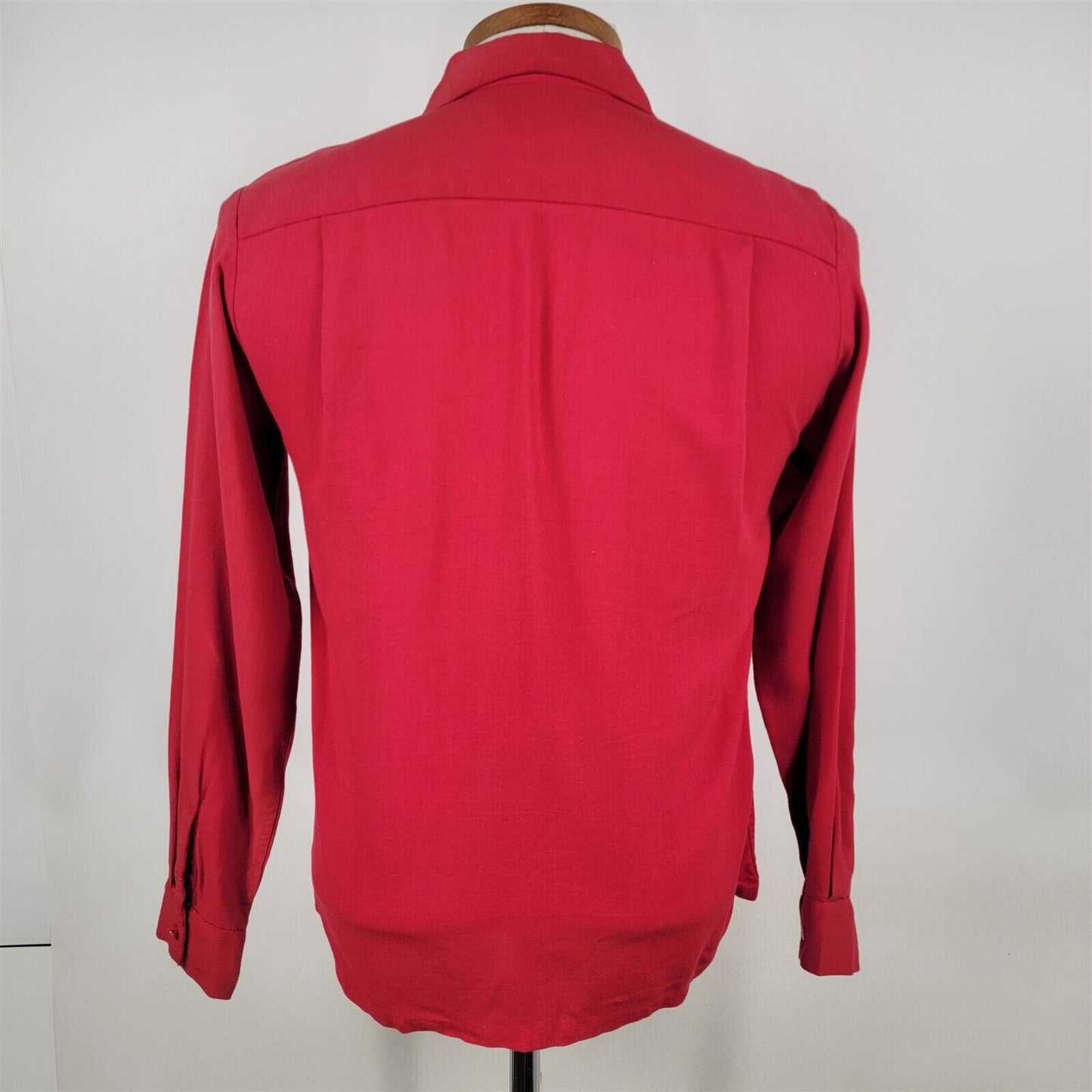 Vintage Da Vinci CA Red Long Sleeve Button Loop Collared Shirt Mens Size S