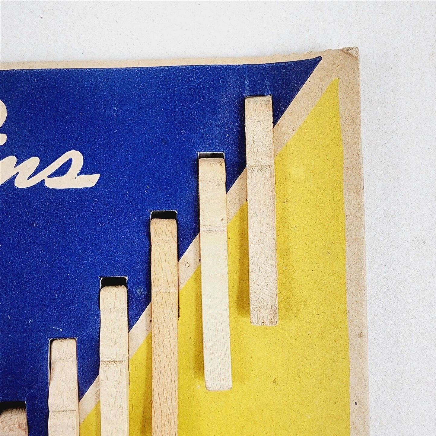 Vintage Dolly Pins 18 Wood Clothes Pins Clothespins Original Card No. 180 - #3