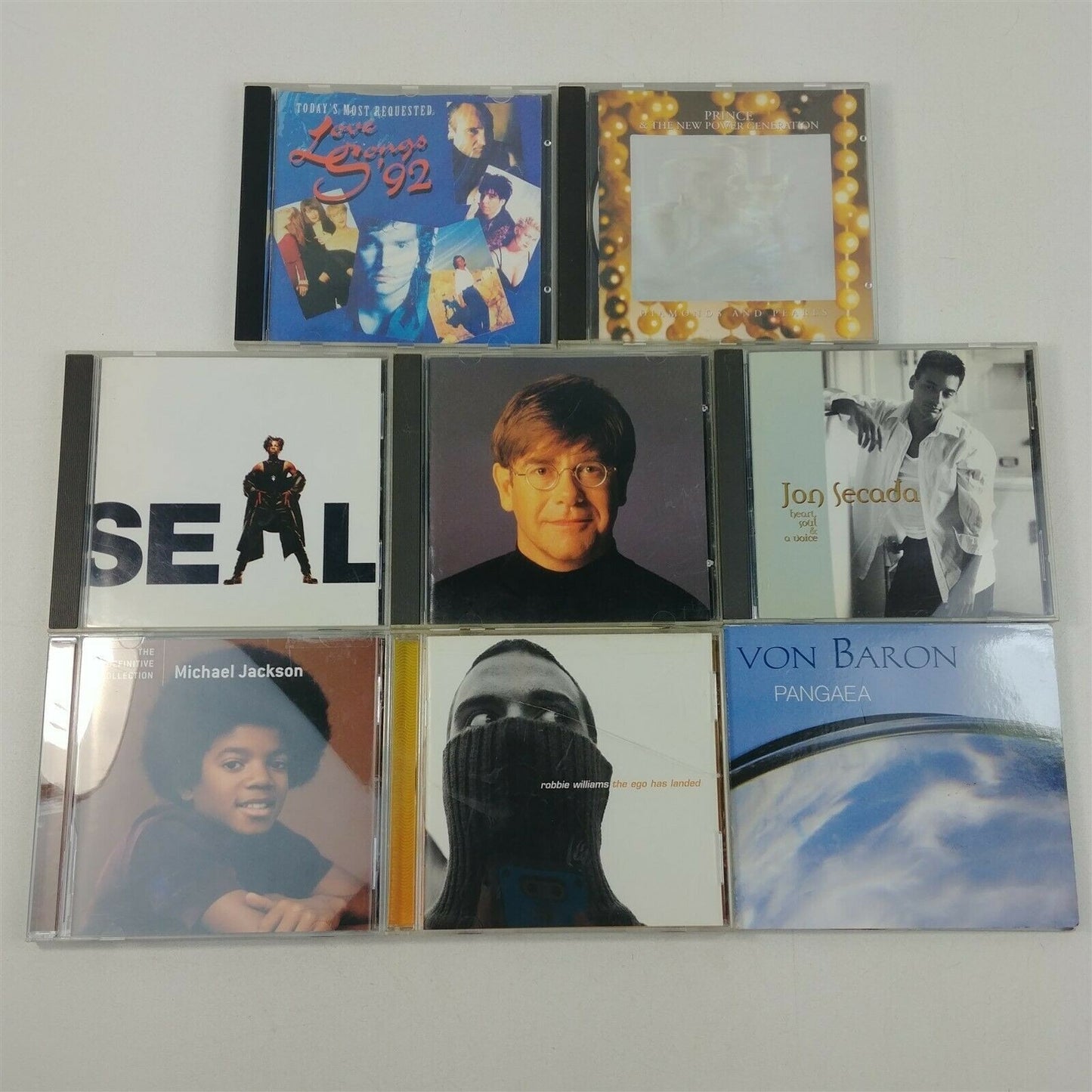 8 Pop Men CDs Seal Elton John Von Baron Prince and the N.P.G Michael Jackson
