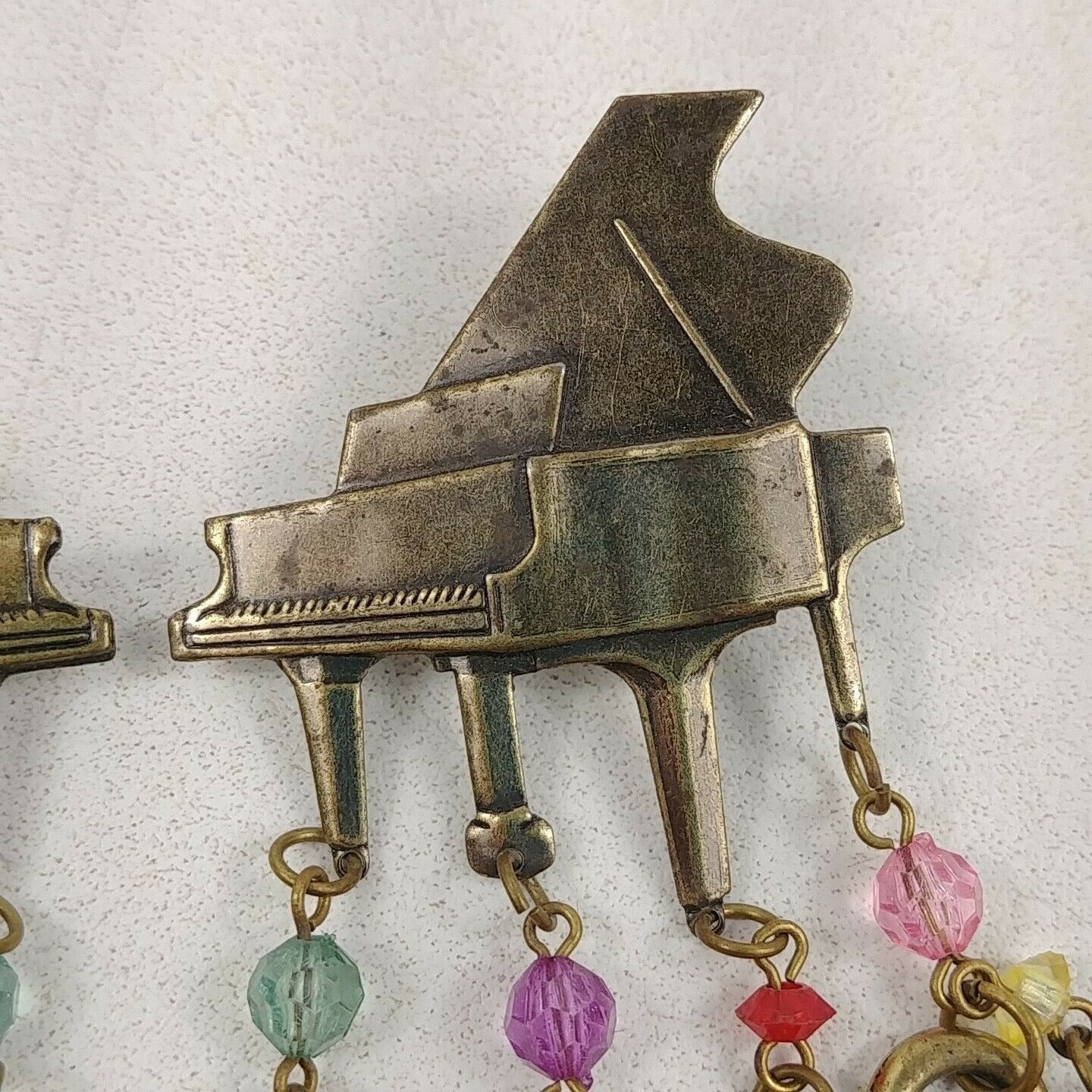 Music Grand Piano Earrings Vintage Colorful Pierced Dangle Guitar Horn Accordion