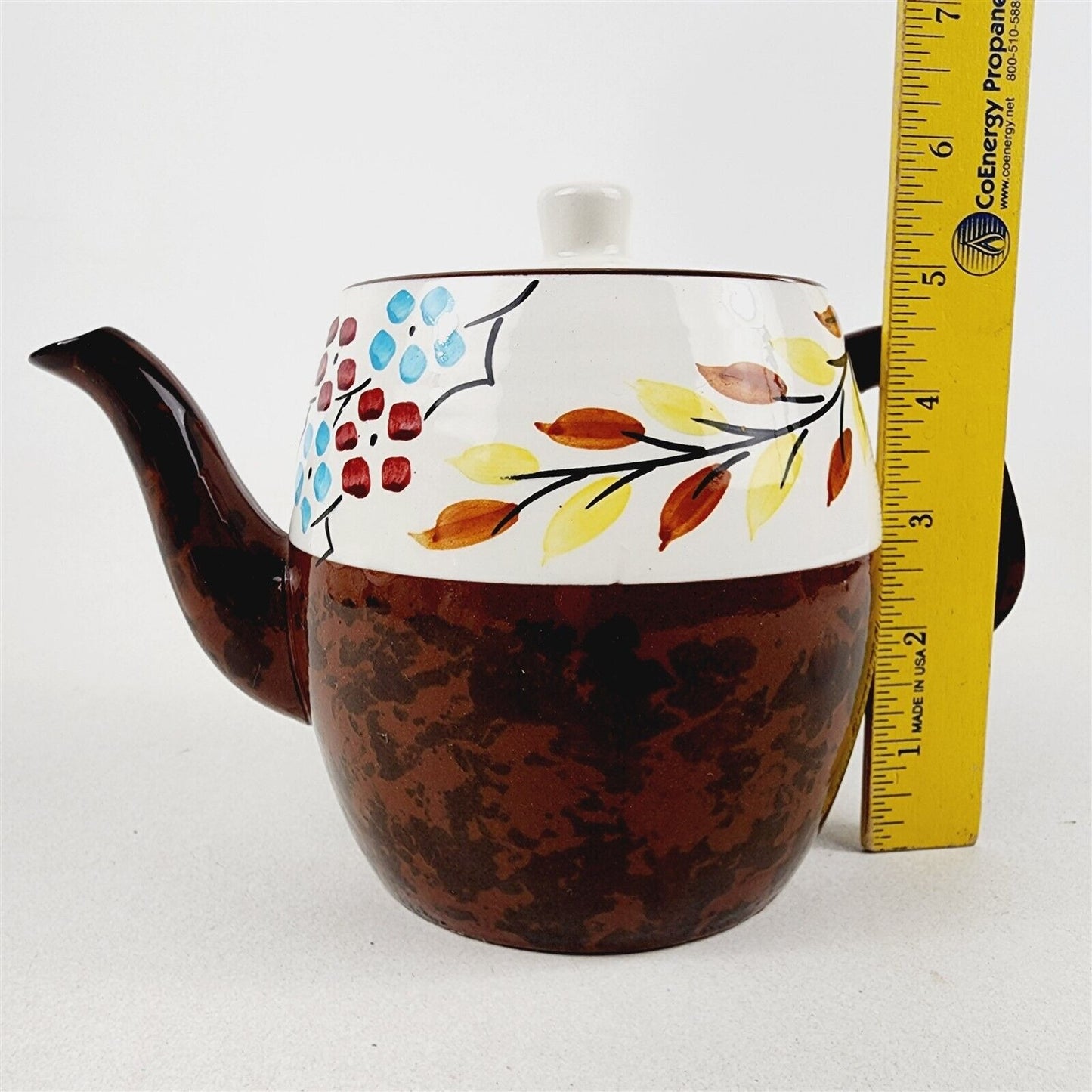 Vintage Price Kensington Teapot England Brown Floral - 5 1/2" tall