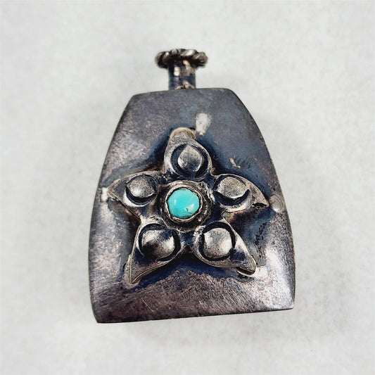 Vintage Sterling Silver Turquoise Taxco Mexico Miniature Perfume Snuff Bottle