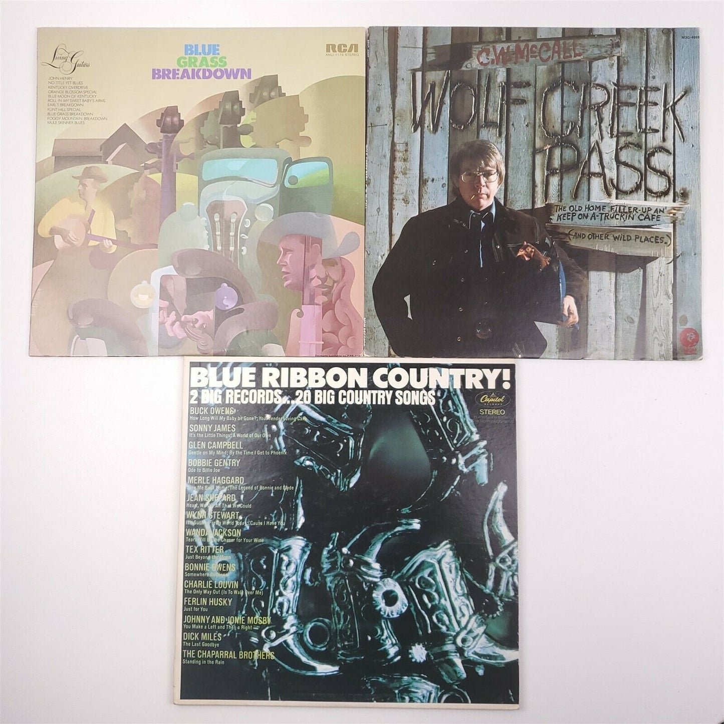 Country Western Bluegrass 1970's 9 Records Hank Locklin, Oak Ridge Boys