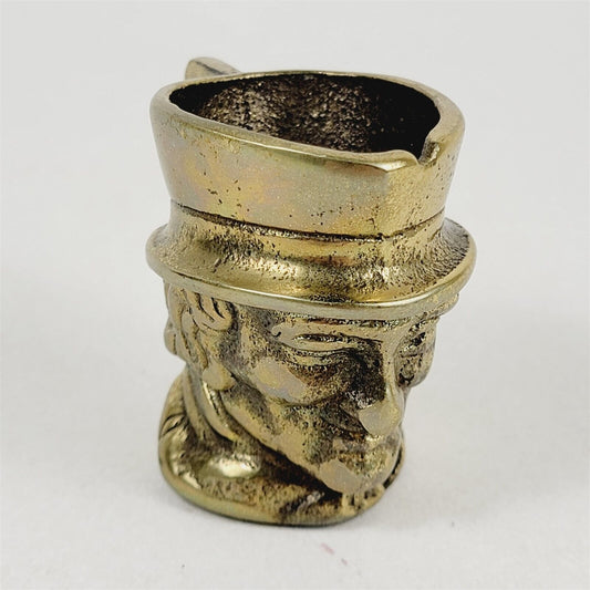 Brass Toby Jug Character Face Tankard Mug Decorative Vintage 2"