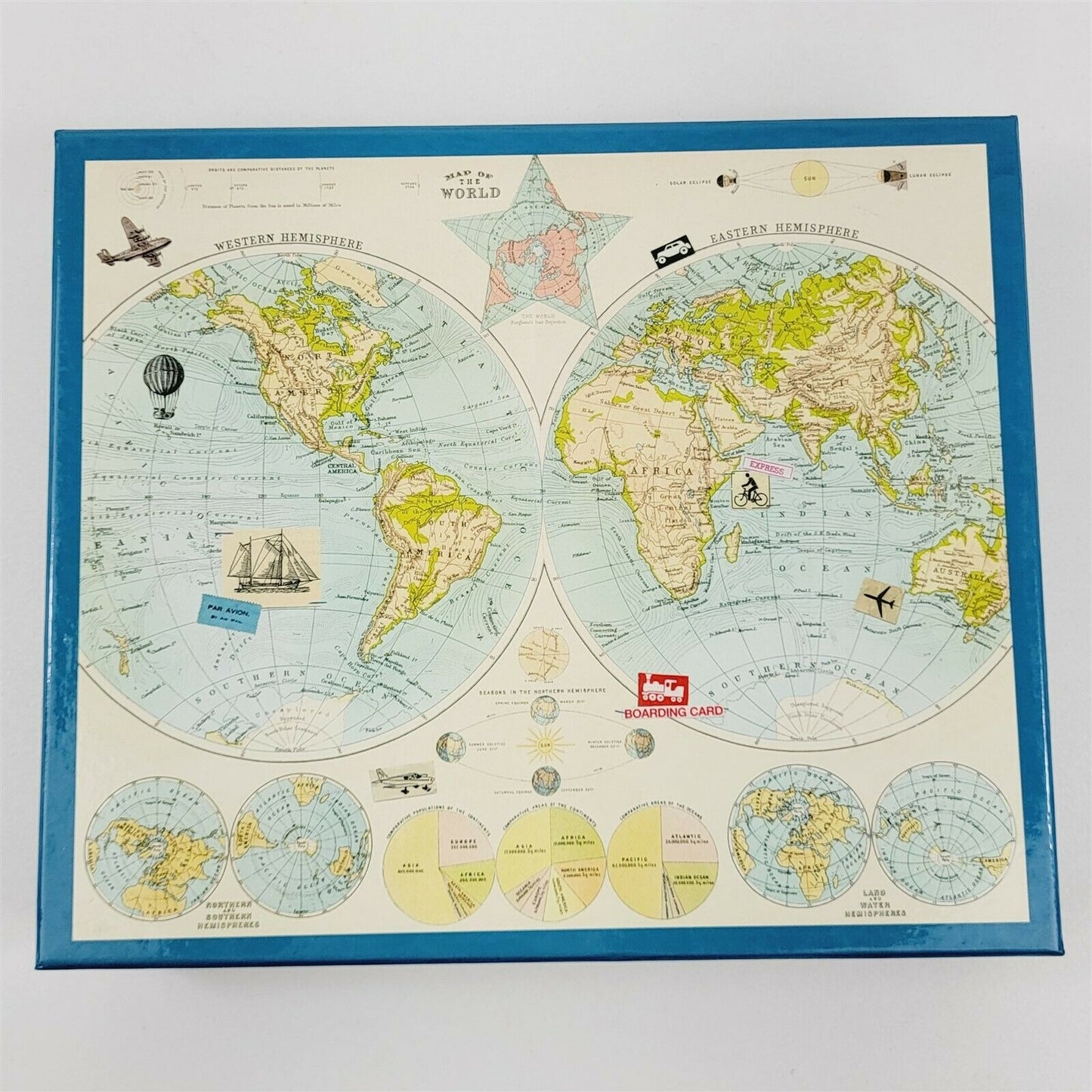 Map of the World Western & Eastern Hemispheres 1000 Piece Jigsaw Puzzle