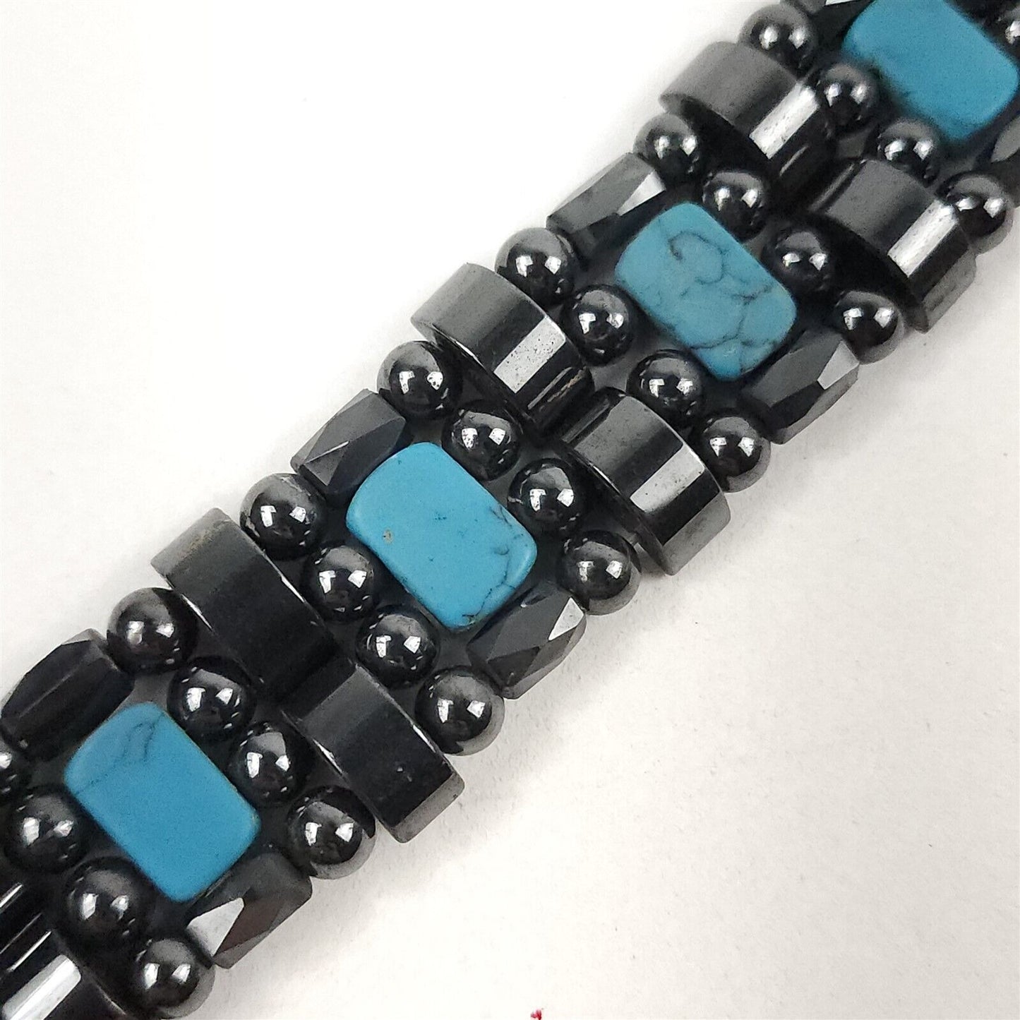Black & Turquoise Magnetic Bracelet Therapeutic Quad