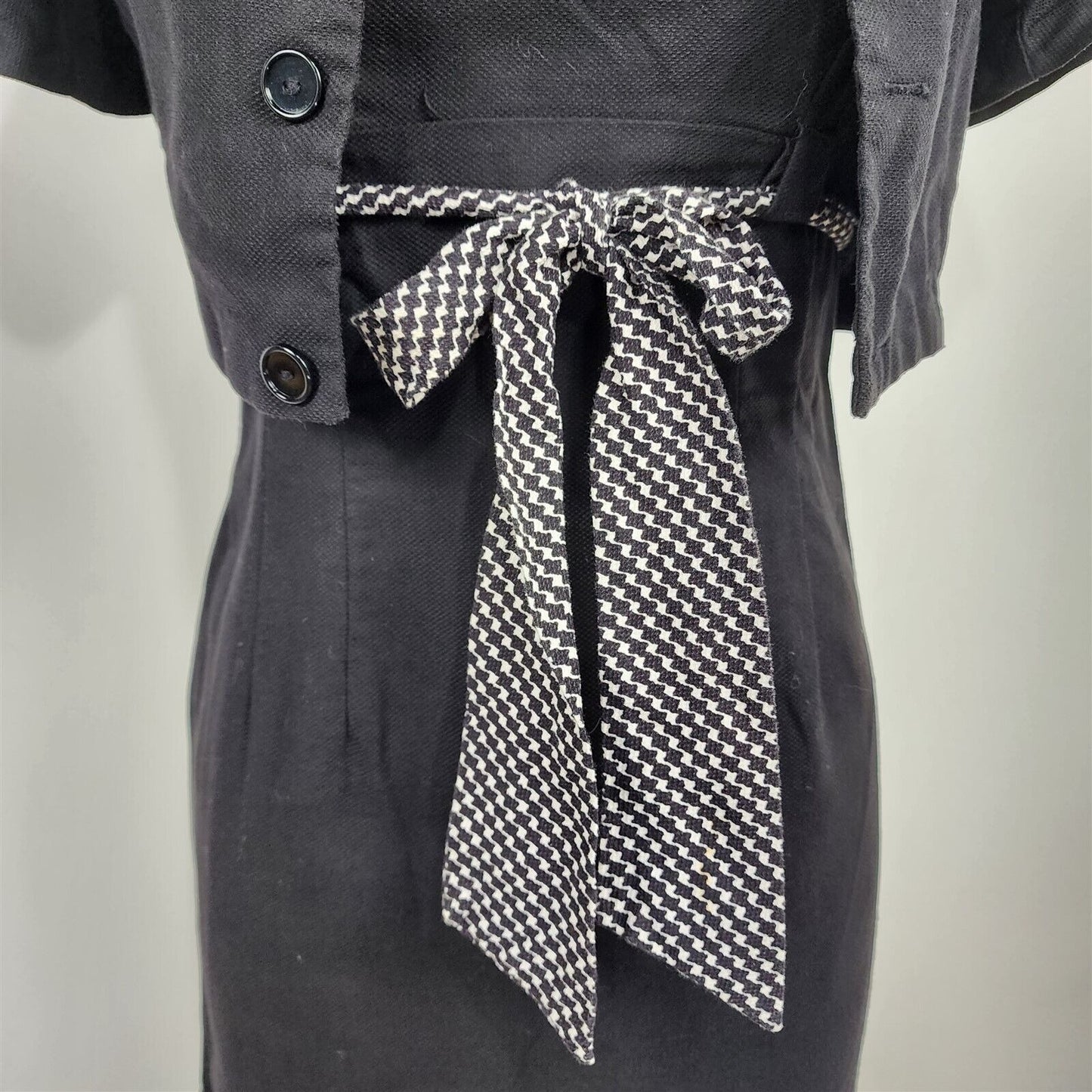 Vintage 1950s Gay Gibson Black Cotton Dress w/ Jacket
