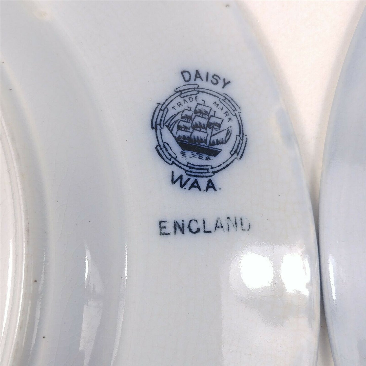 4 WAA William Alsager Adderley Daisy Blue 9 7/8" Dinner Plates Antique