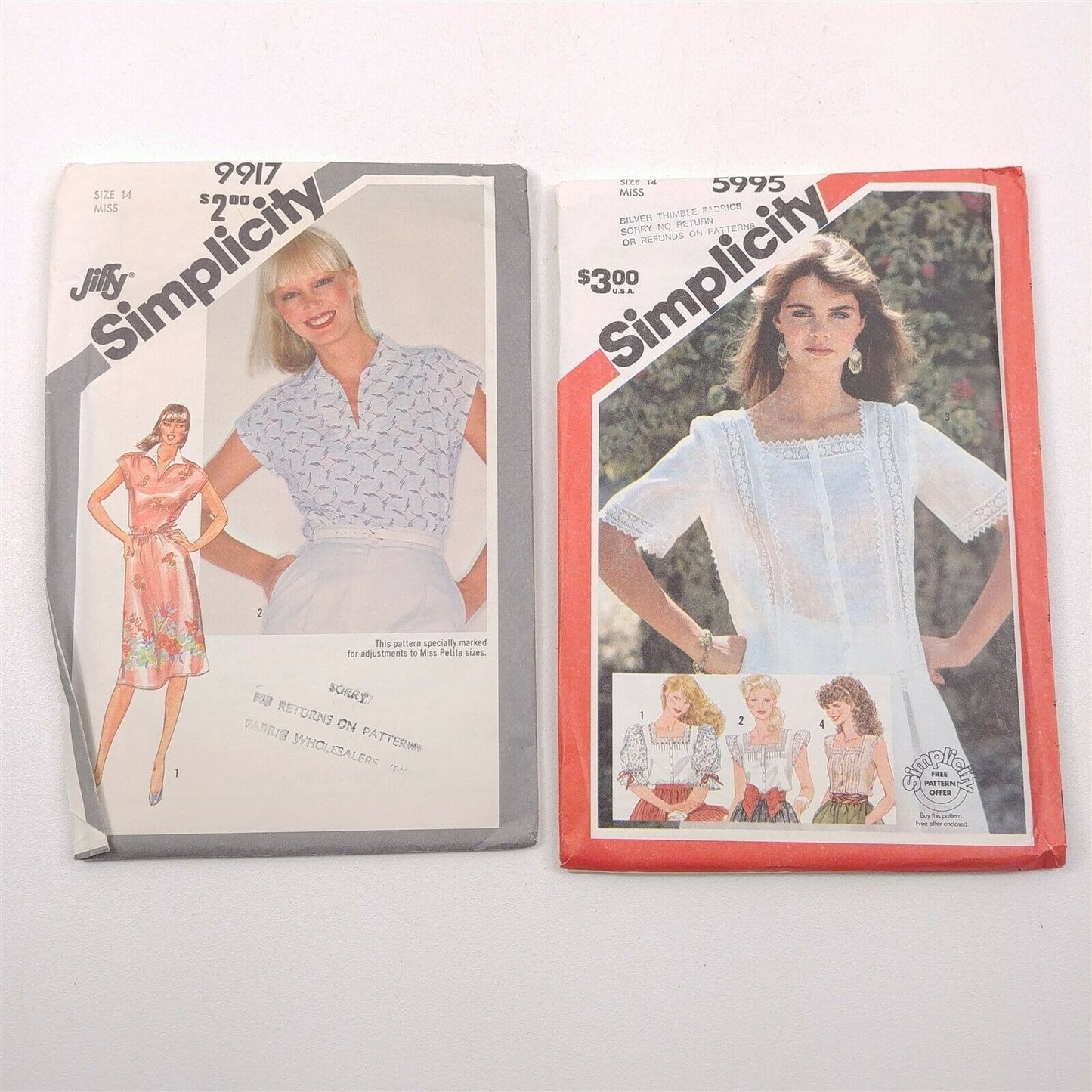 7 Vtg Sewing Patterns Womens Size 14 McCall's Simplicity Dresses Shirts Pants