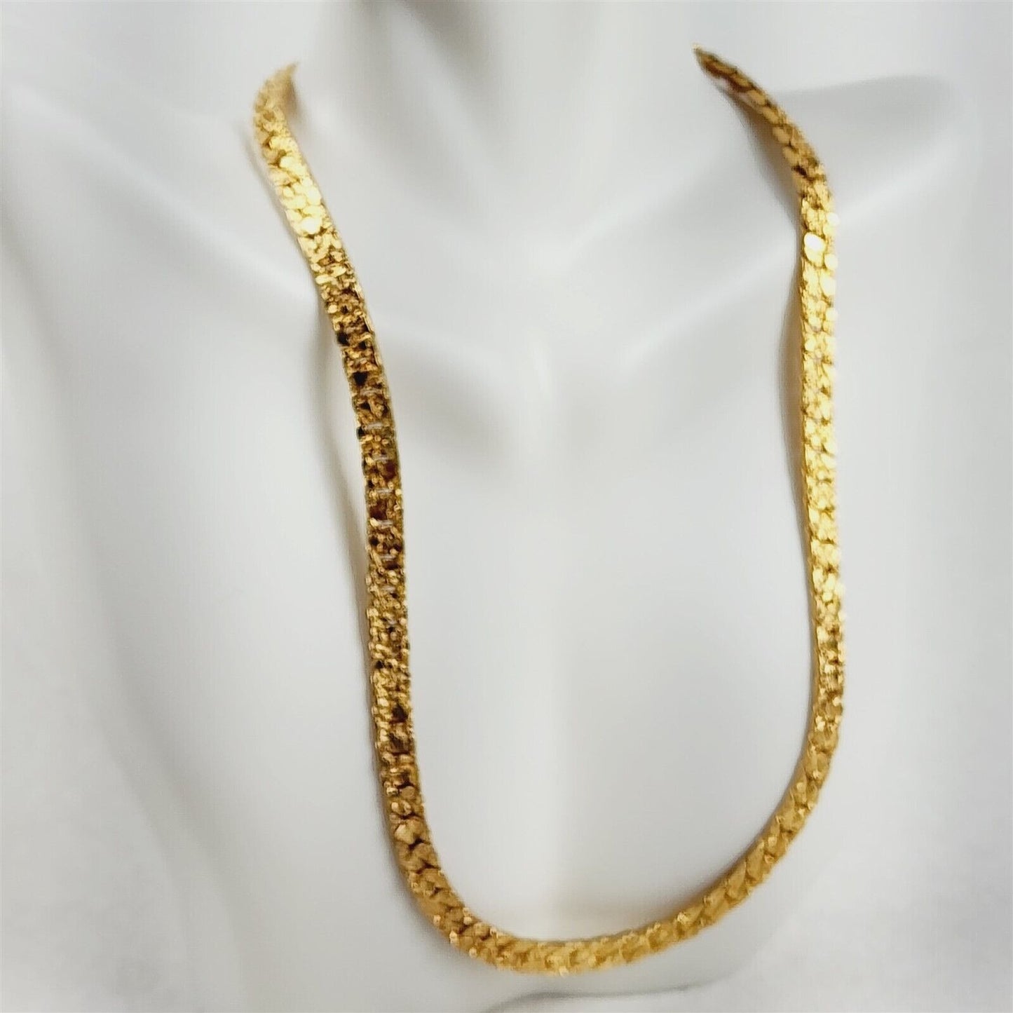 14K Gold Plated Necklace Italian Nugget Chain - 17"
