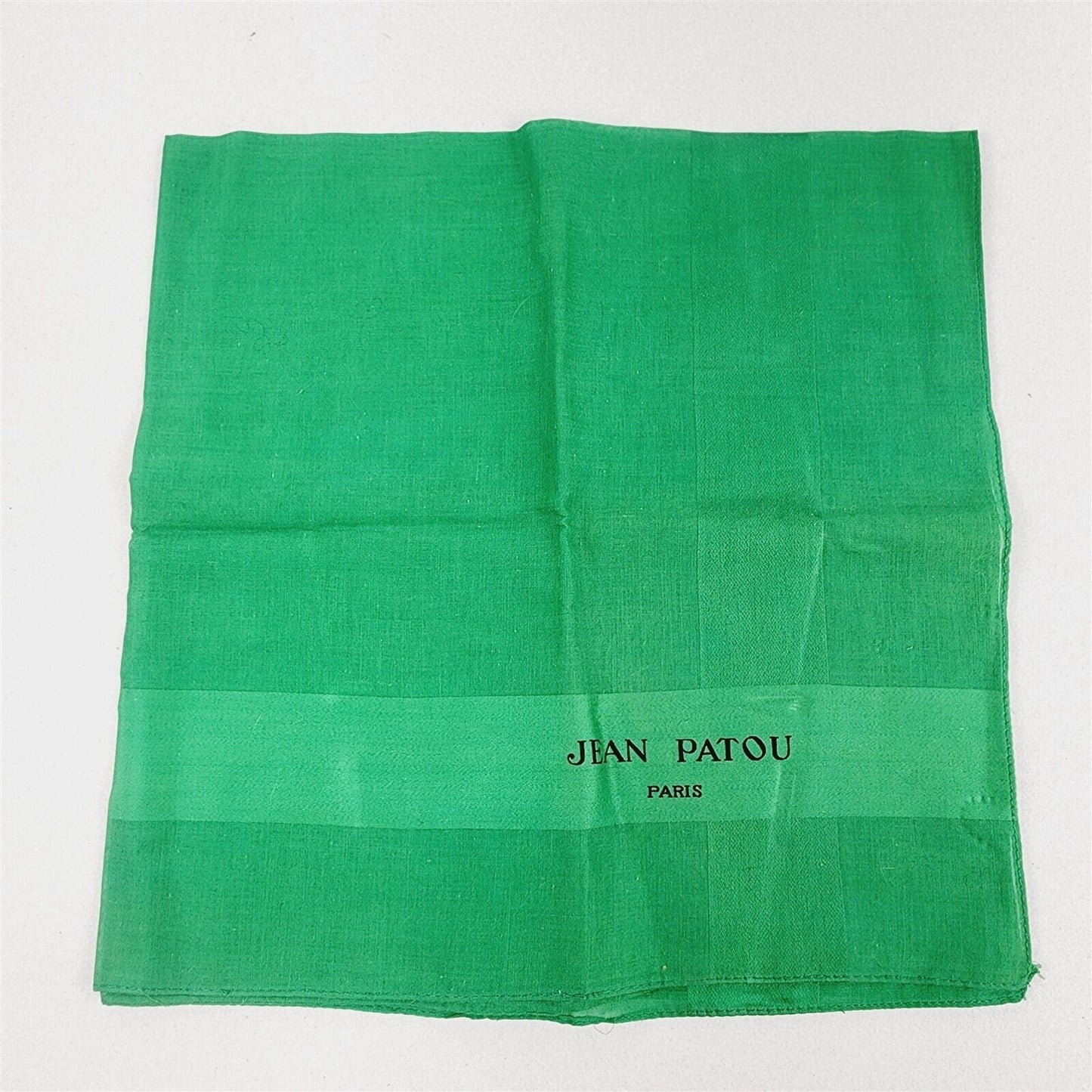 Vintage Jean Paton Paris Green Silk Square Scarf - 22" x 22"