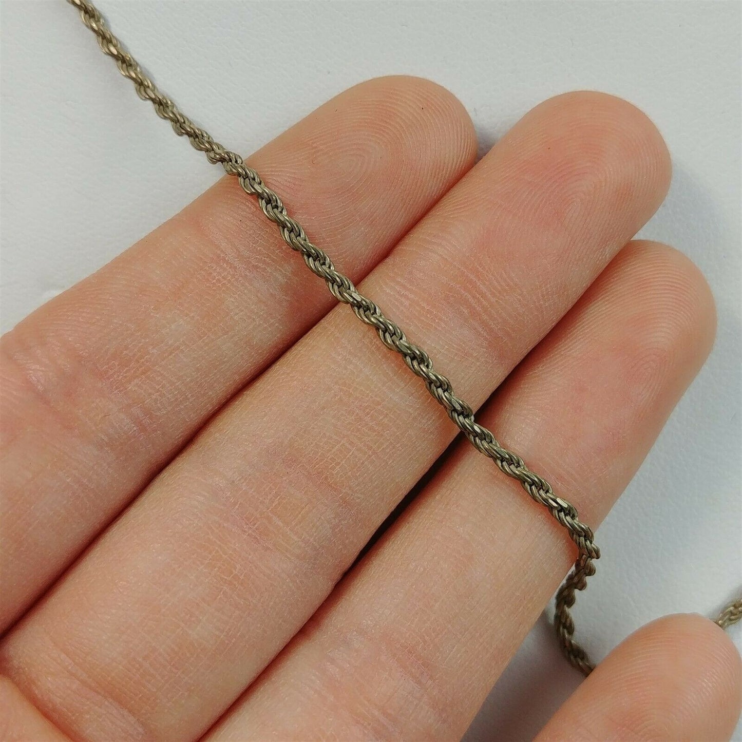 Italy 925 Sterling Silver Rope Chain Necklace 17" - 5.6g