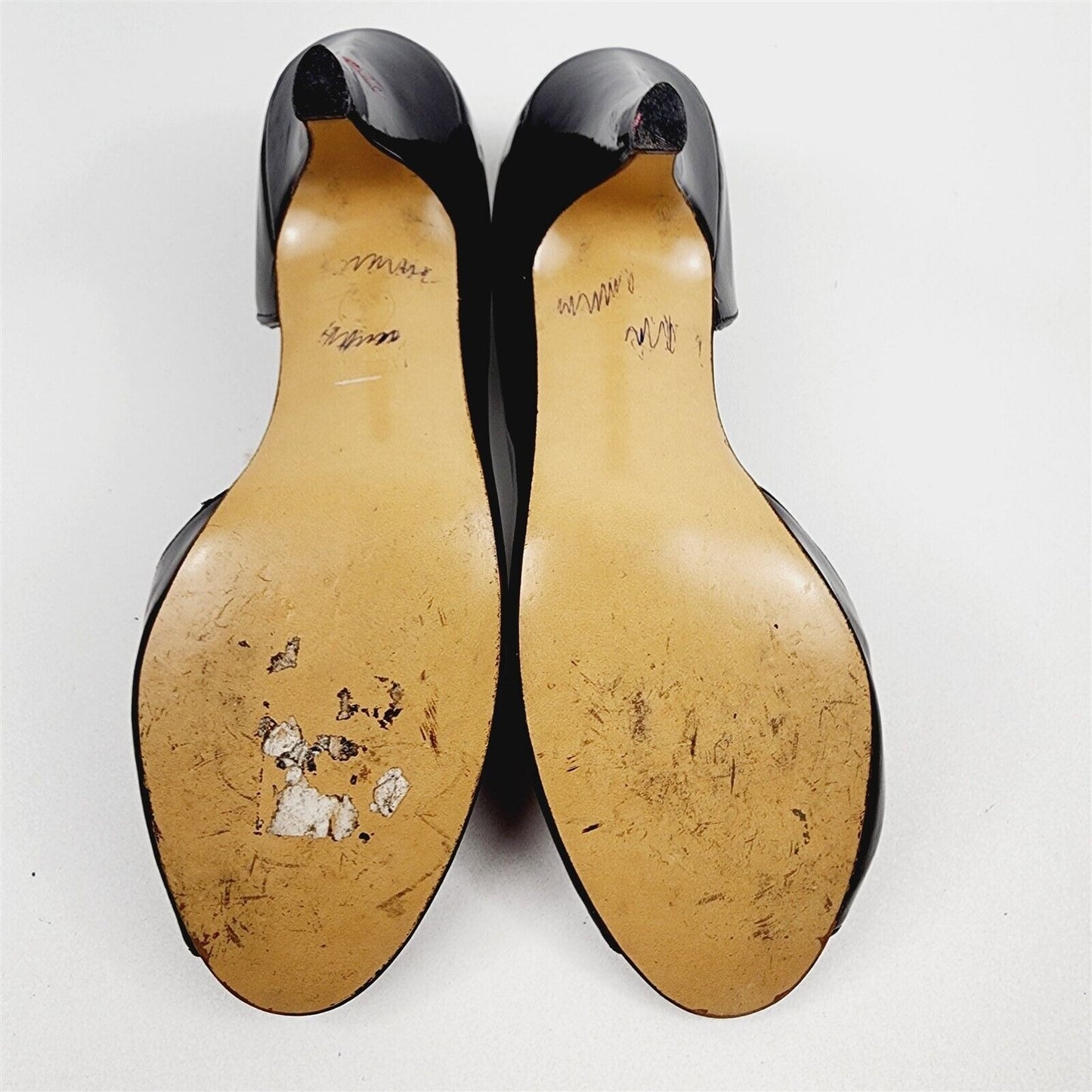 Vintage FanFares Black Peep Toe Pumps Heels Shoes Womens Size 7