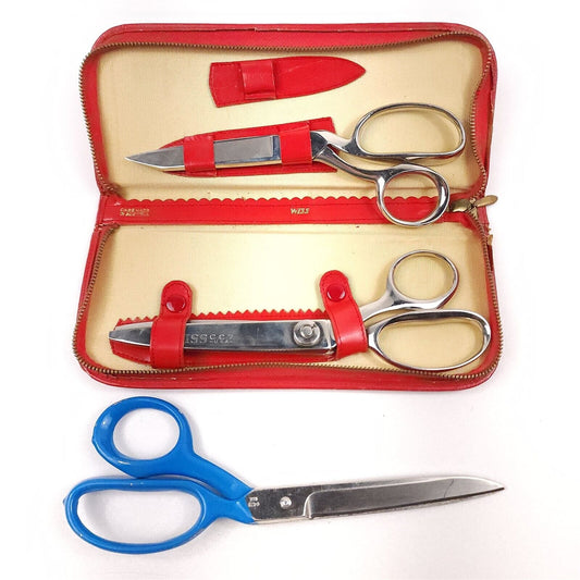 3 Pairs of Wiss Craft Scissors Shears w/ Red Case 6428 4127