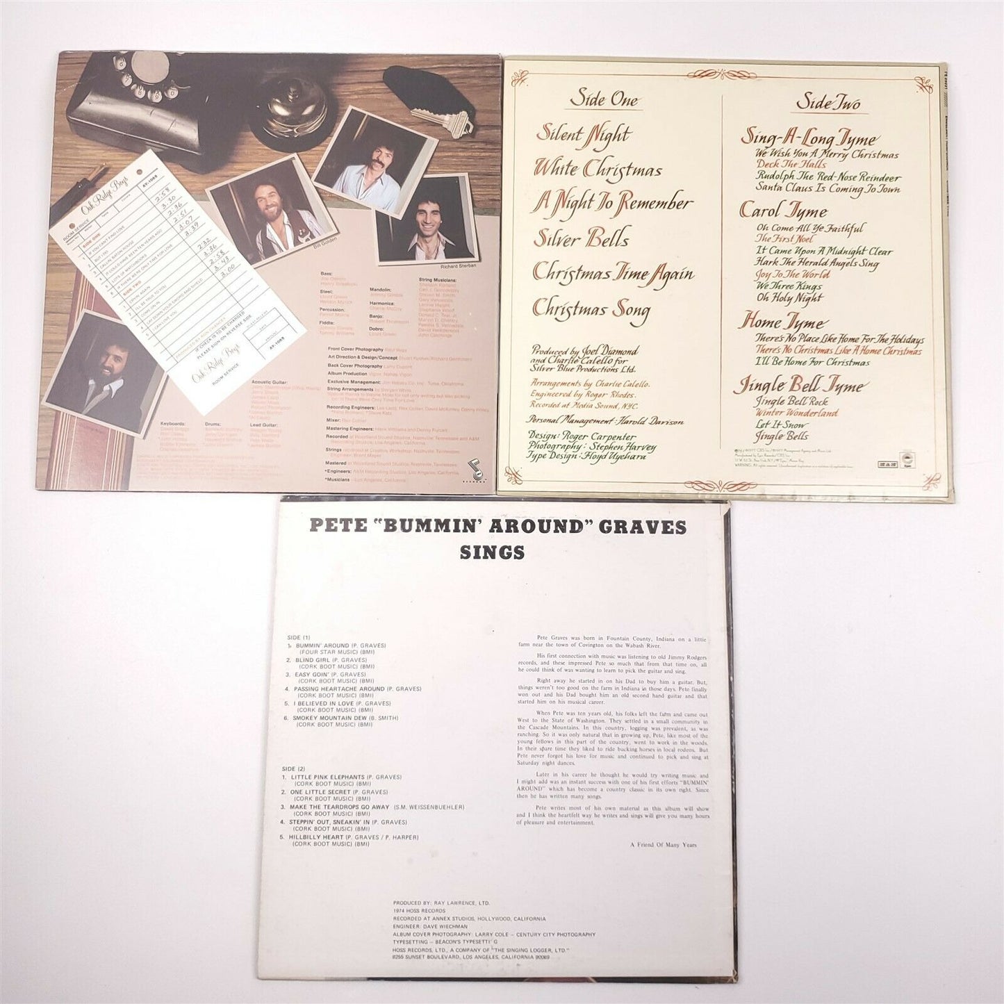 Country Western Bluegrass 1970's 9 Records Hank Locklin, Oak Ridge Boys