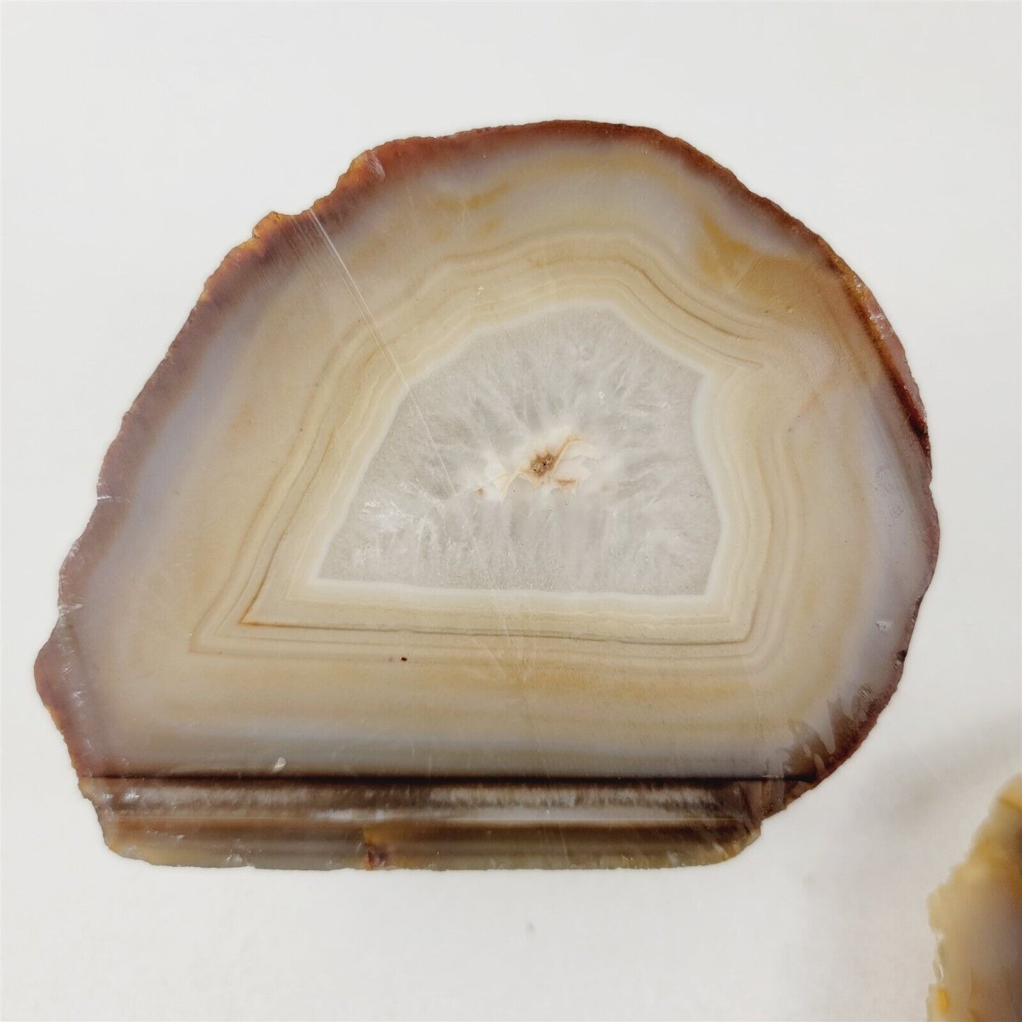 2 Cut Polished Agate Crystal Rocks Lapidary Half Slice