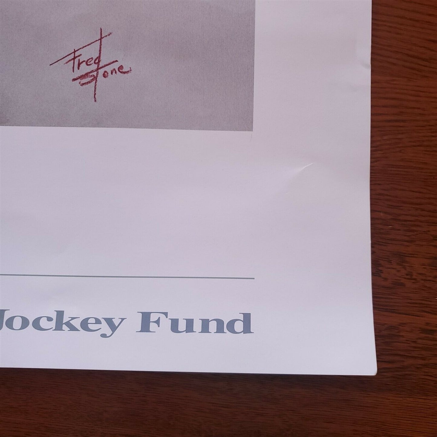 Fred Stone One, Two, & Three Race Horses Don MacBeth Memorial Jockey Fund Signed