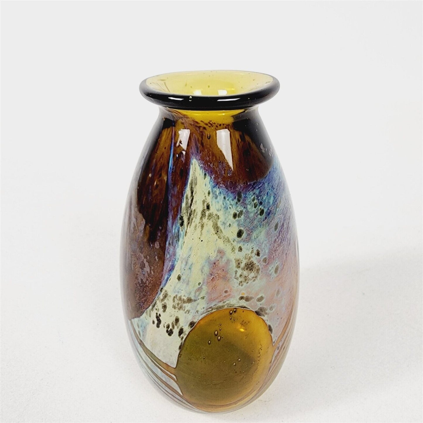 1973 Buzz Williams Art Glass Alder House III Oregon Art Glass Vase - 4 7/8"