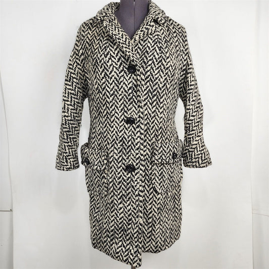Vintage 1950s/60s Lilli Ann Black & White Herringbone Coat