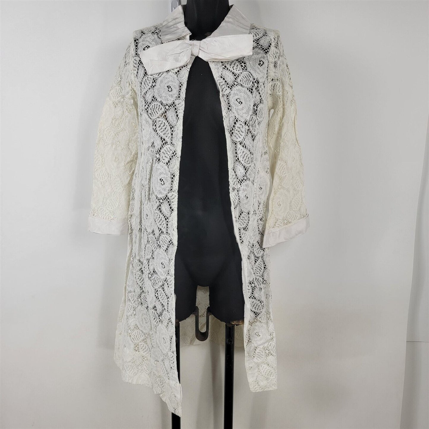 Vintage 1960s White Cream Lace Jacket Womens Size Small