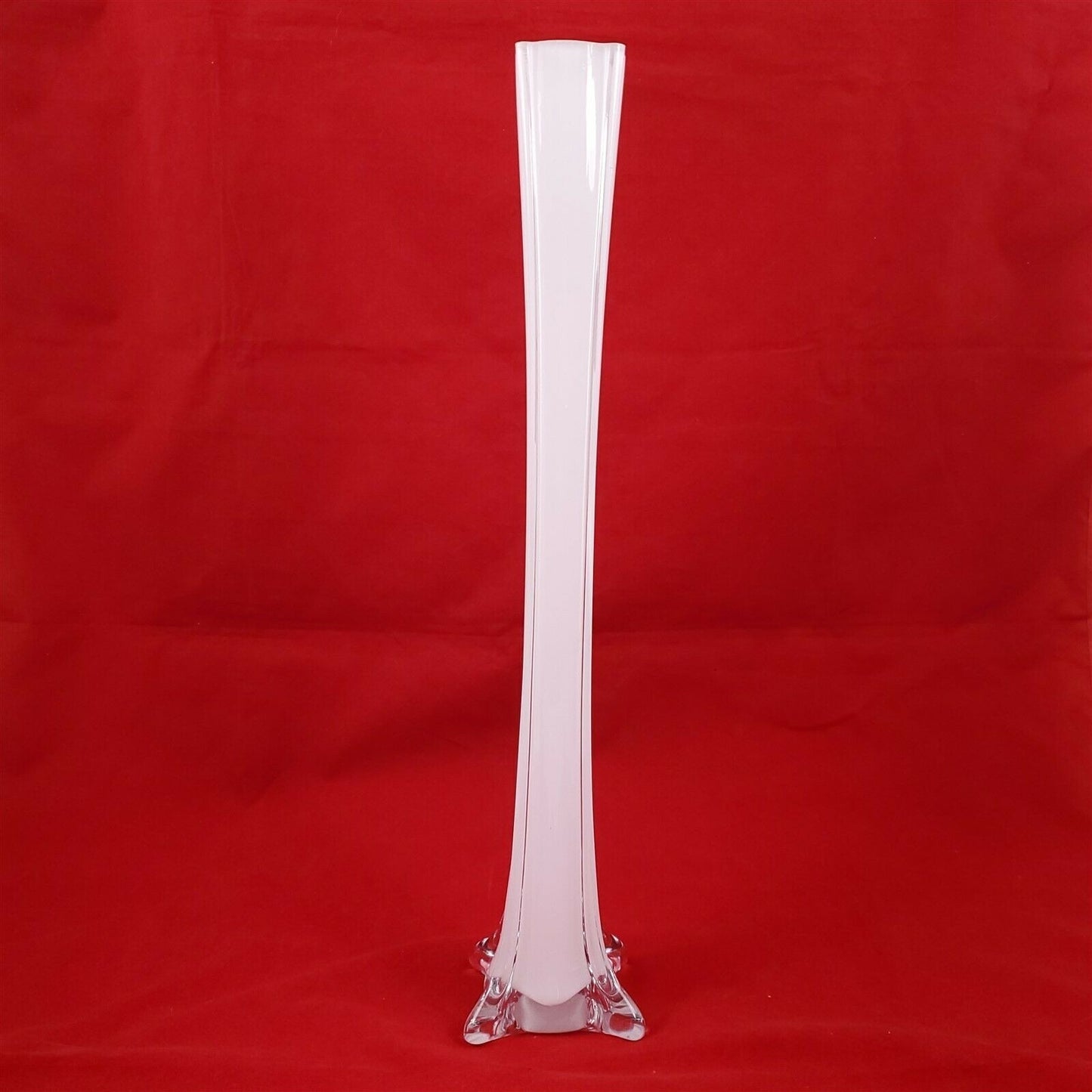 White Glass Tower Vase Eiffel Tower Vase 16" Tall Centerpiece Wedding