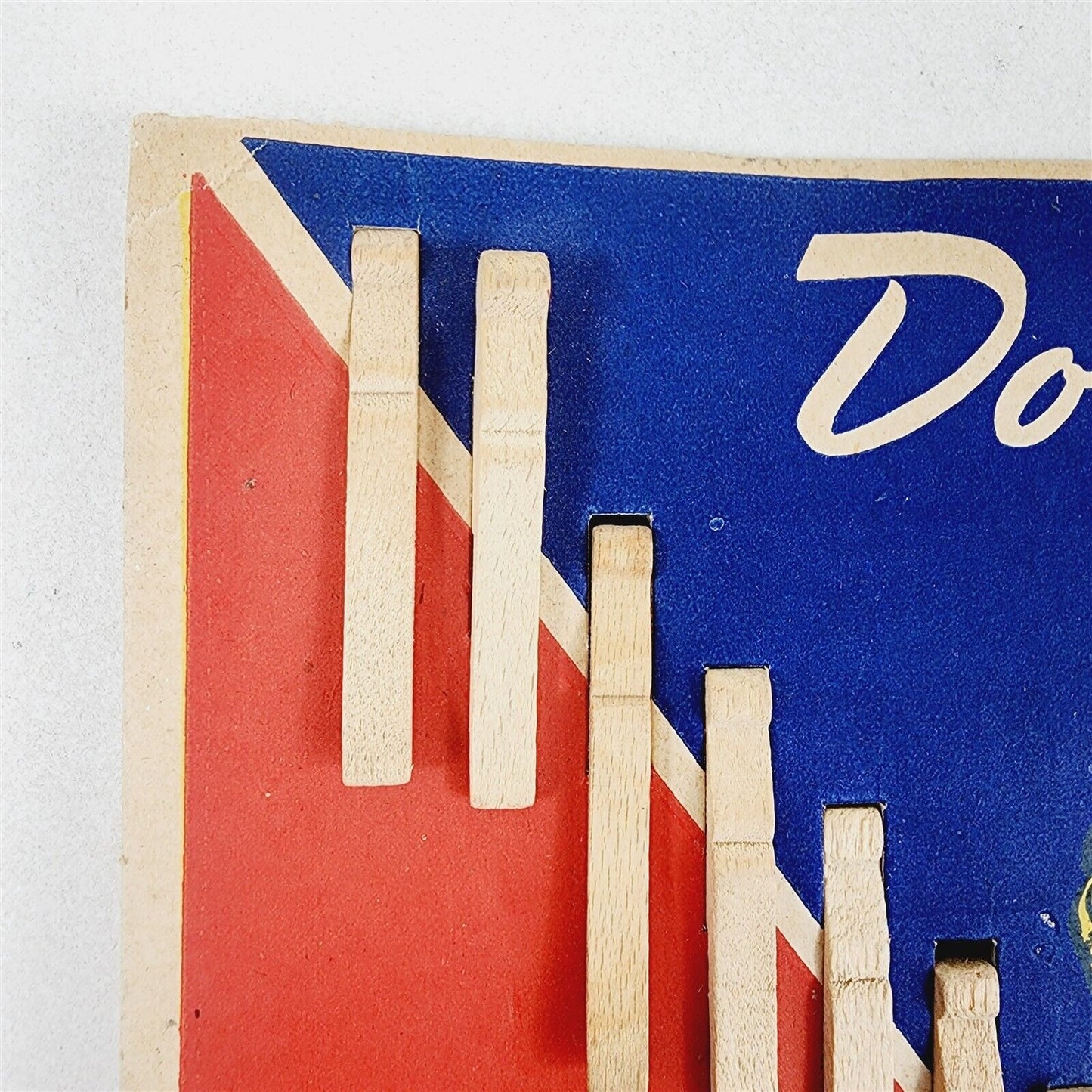 Vintage Dolly Pins 18 Wood Clothes Pins Clothespins Original Card No. 180 - #3