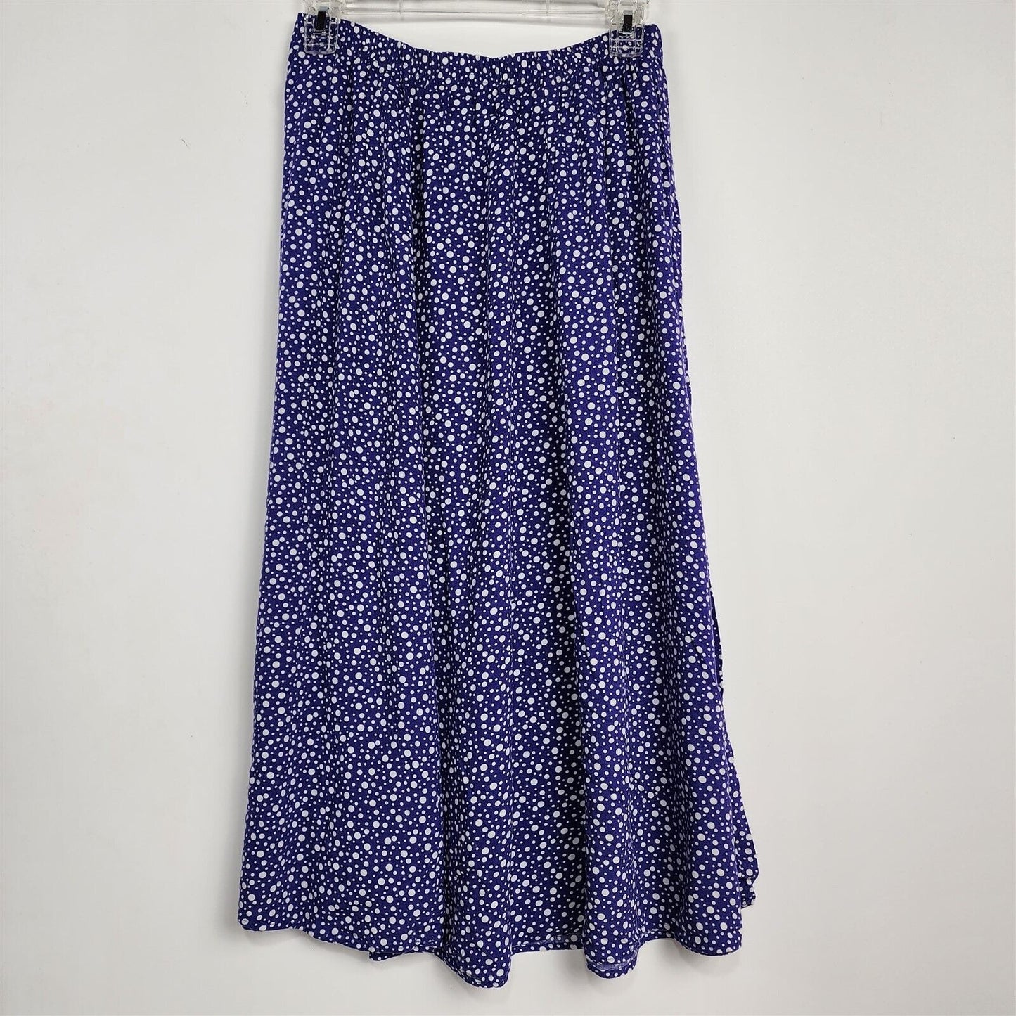 Vintage Blue & White Polka Dot Rayon Print Sleeveless Top Skirt Set