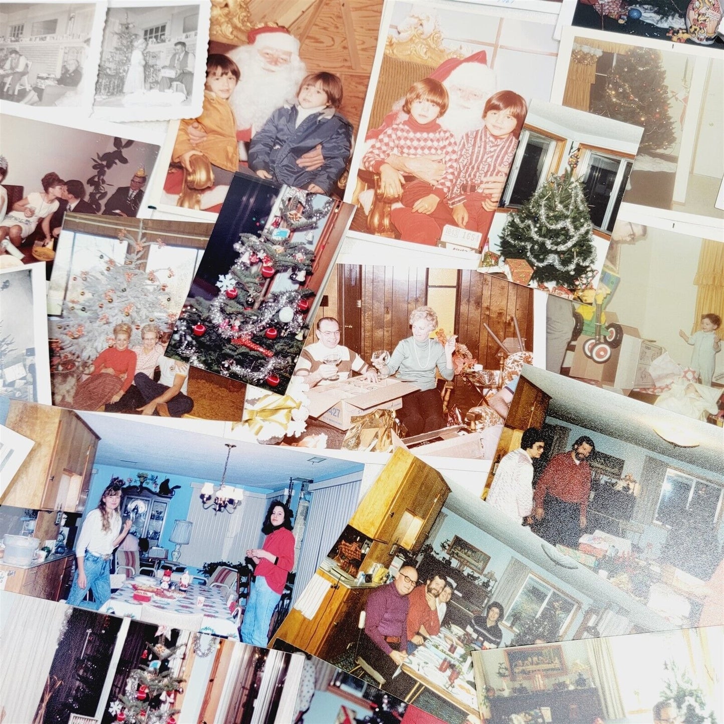 68 Vintage Photos Christmas Santa Tree Presents 1950s-70s Photography Lot
