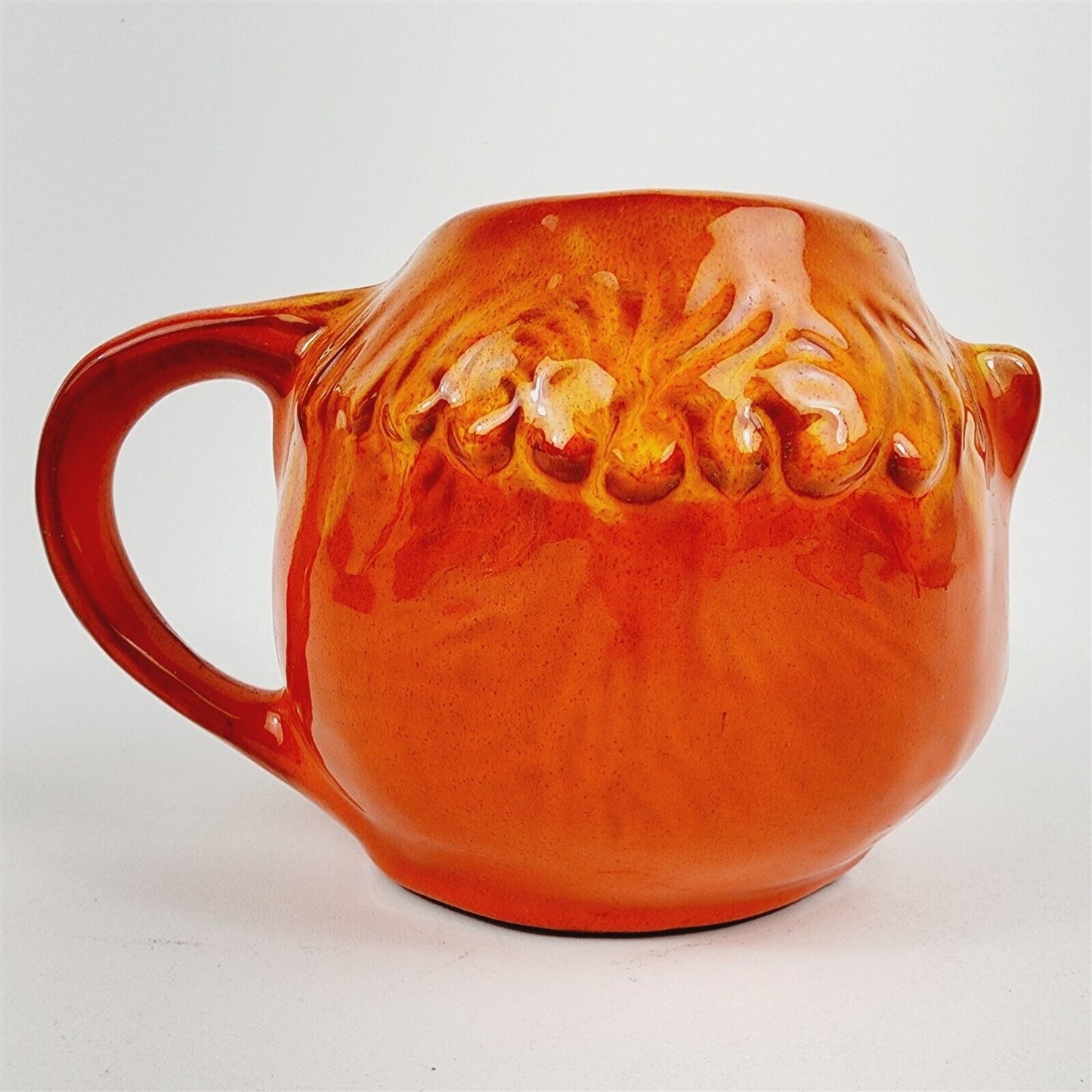Vintage Pacific Stoneware People Lover Jean Ellsworth Orange Cat Mug - 4"