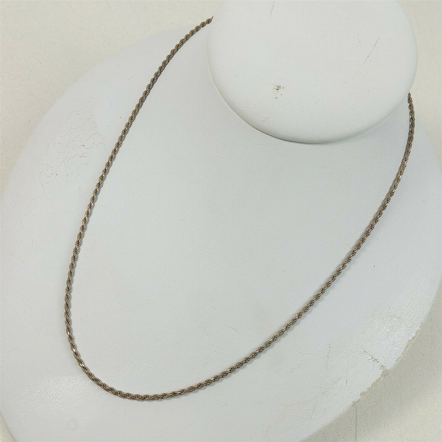 Italy 925 Sterling Silver Rope Chain Necklace 17" - 5.6g