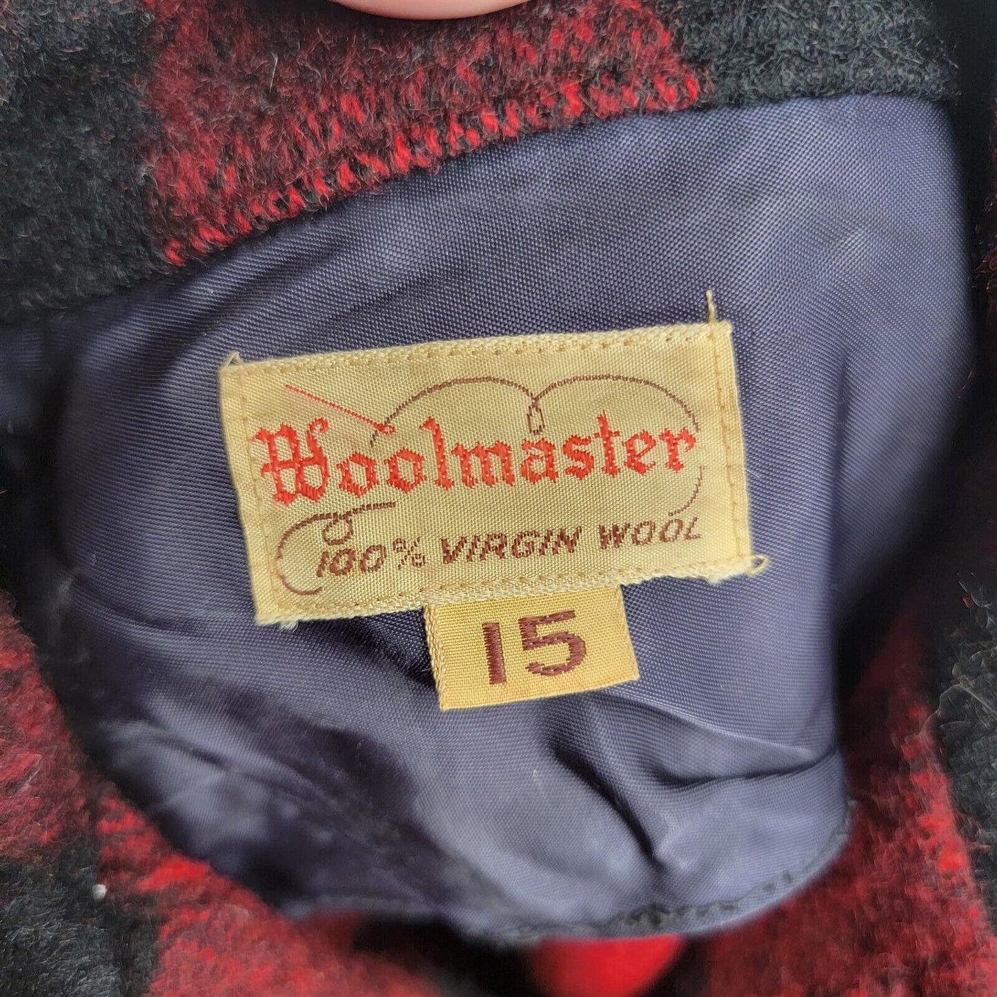 Vintage Woolmaster Red & Black Plaid Flannel Shirt Jacket Shacket