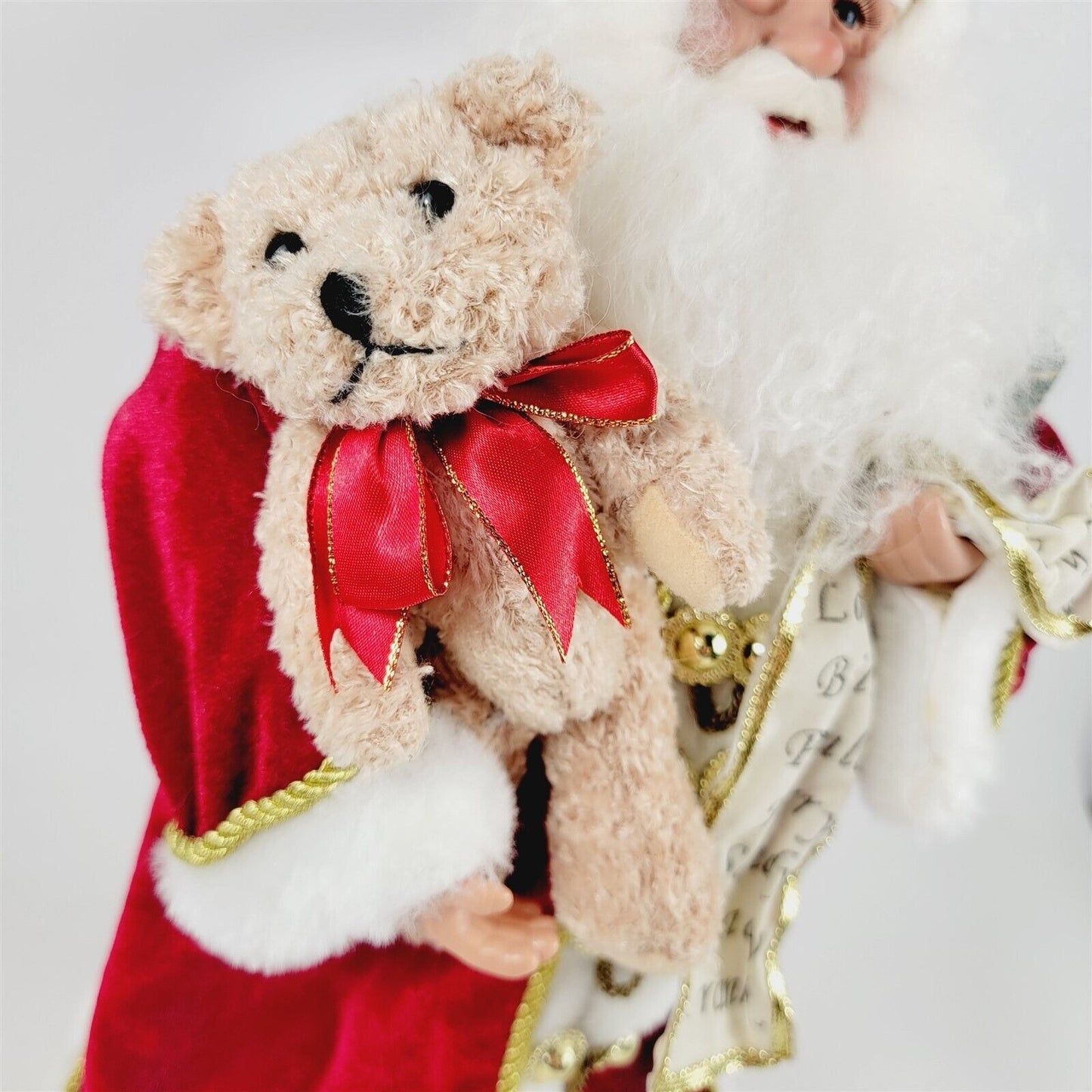 Santa Claus Figurine with Name List Christmas Holiday Decor Teddy Nutcracker 18"