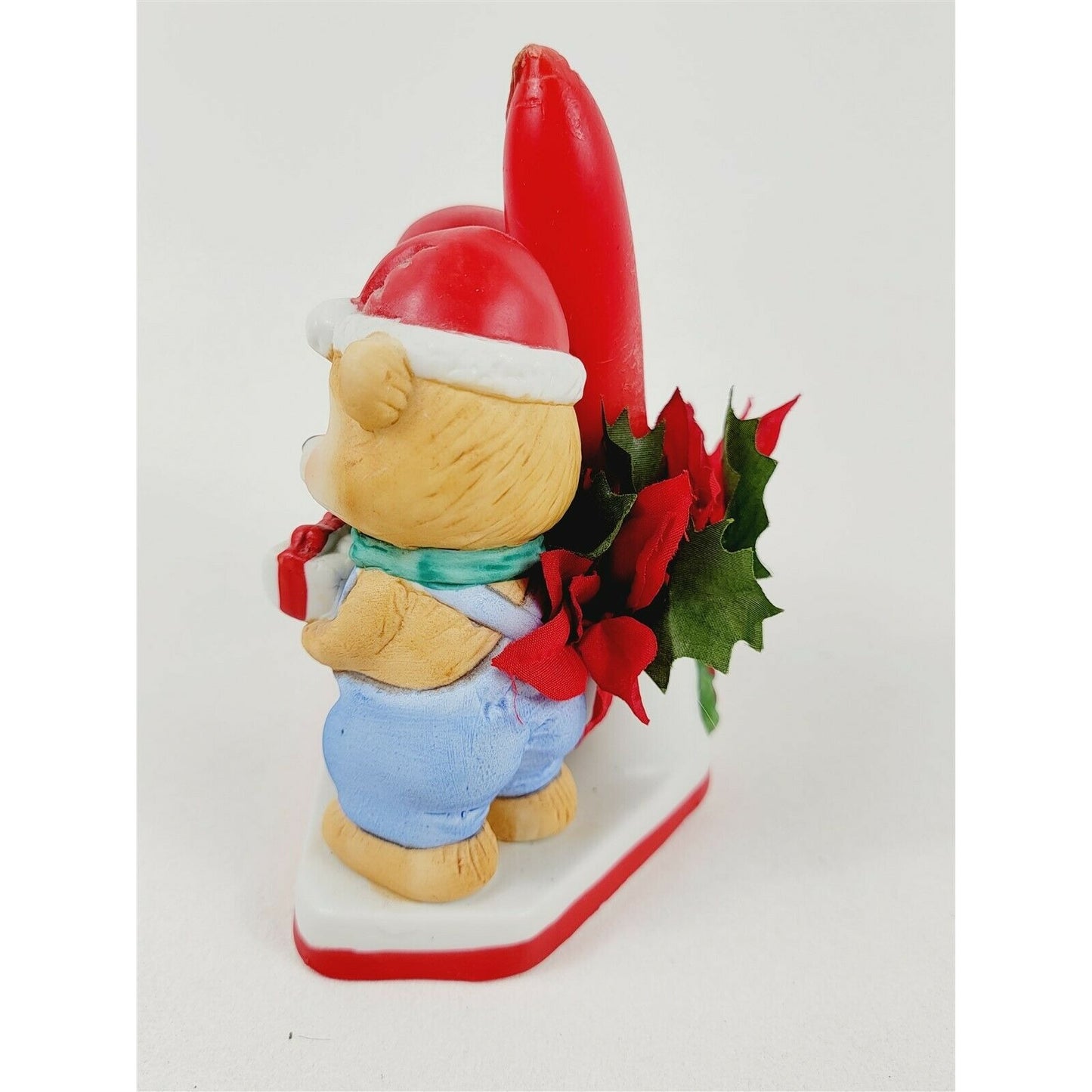 Vintage Beacon Hill Christmas Teddy Bears Present Ceramic Candle Holder