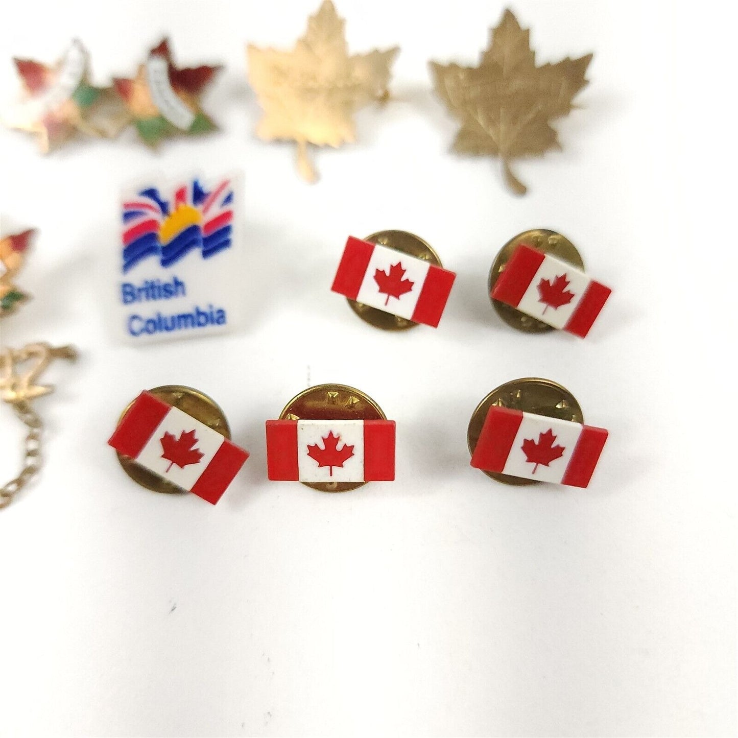 Lot of 10 Canada Maple Leaf 1942 Pinback Lapel Pins