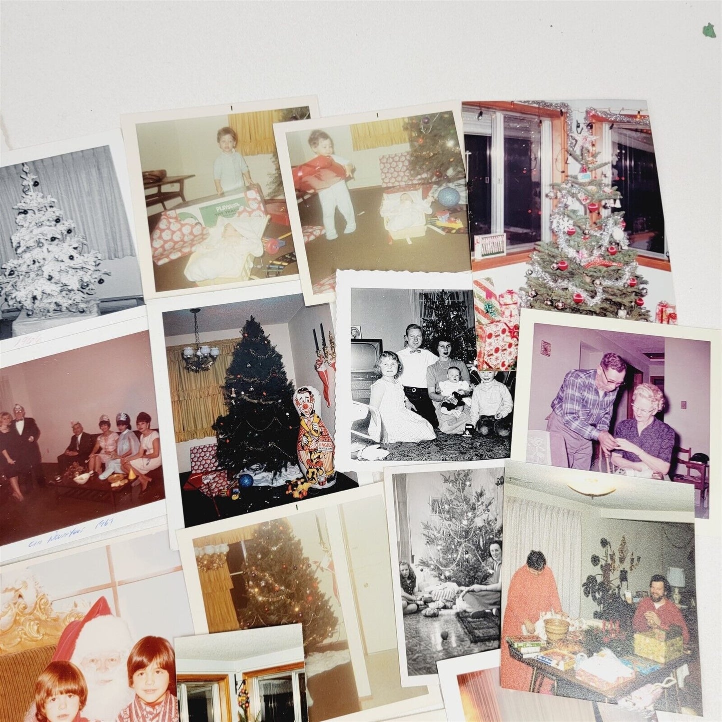 68 Vintage Photos Christmas Santa Tree Presents 1950s-70s Photography Lot