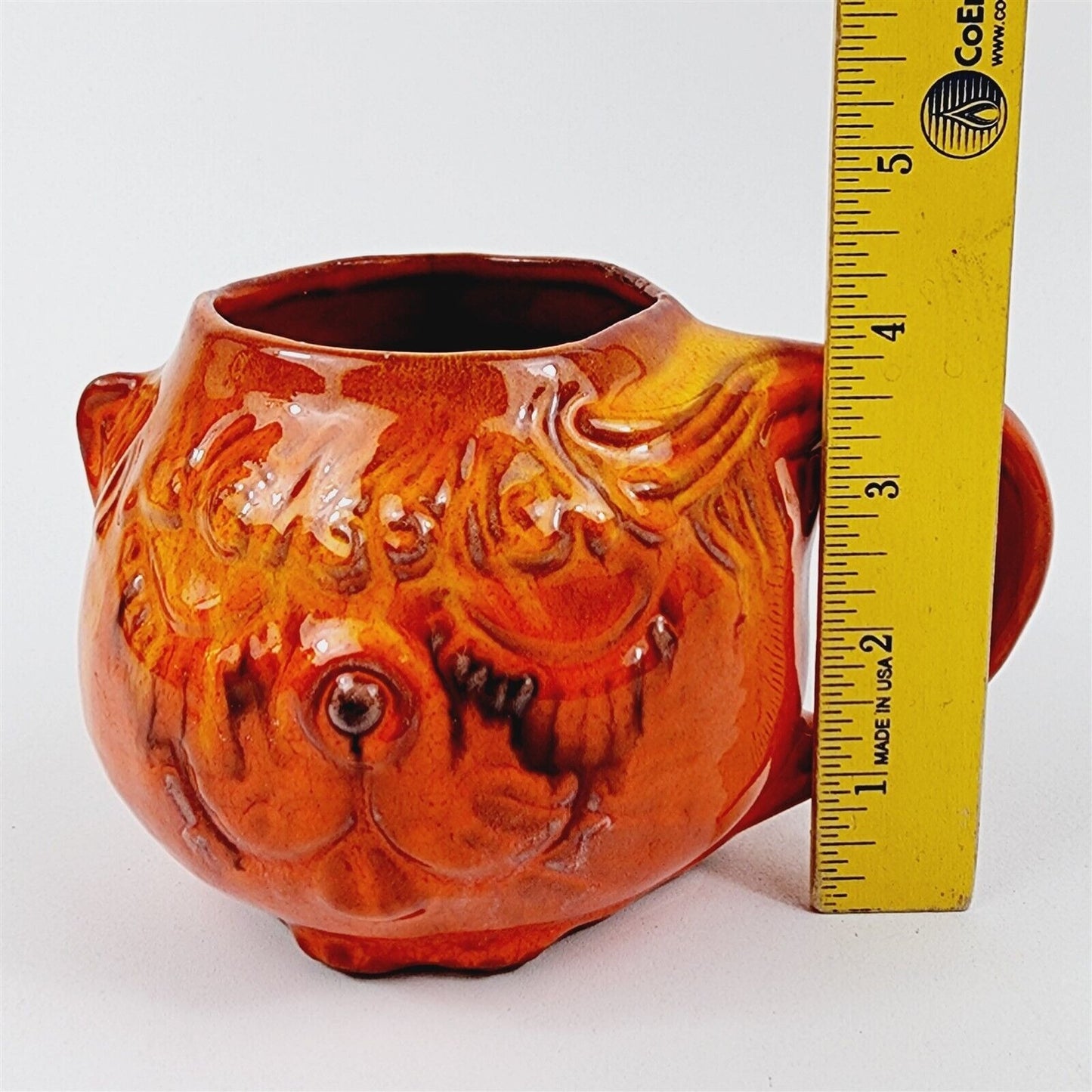 Vintage Pacific Stoneware People Lover Jean Ellsworth Orange Cat Mug -Rough Spot