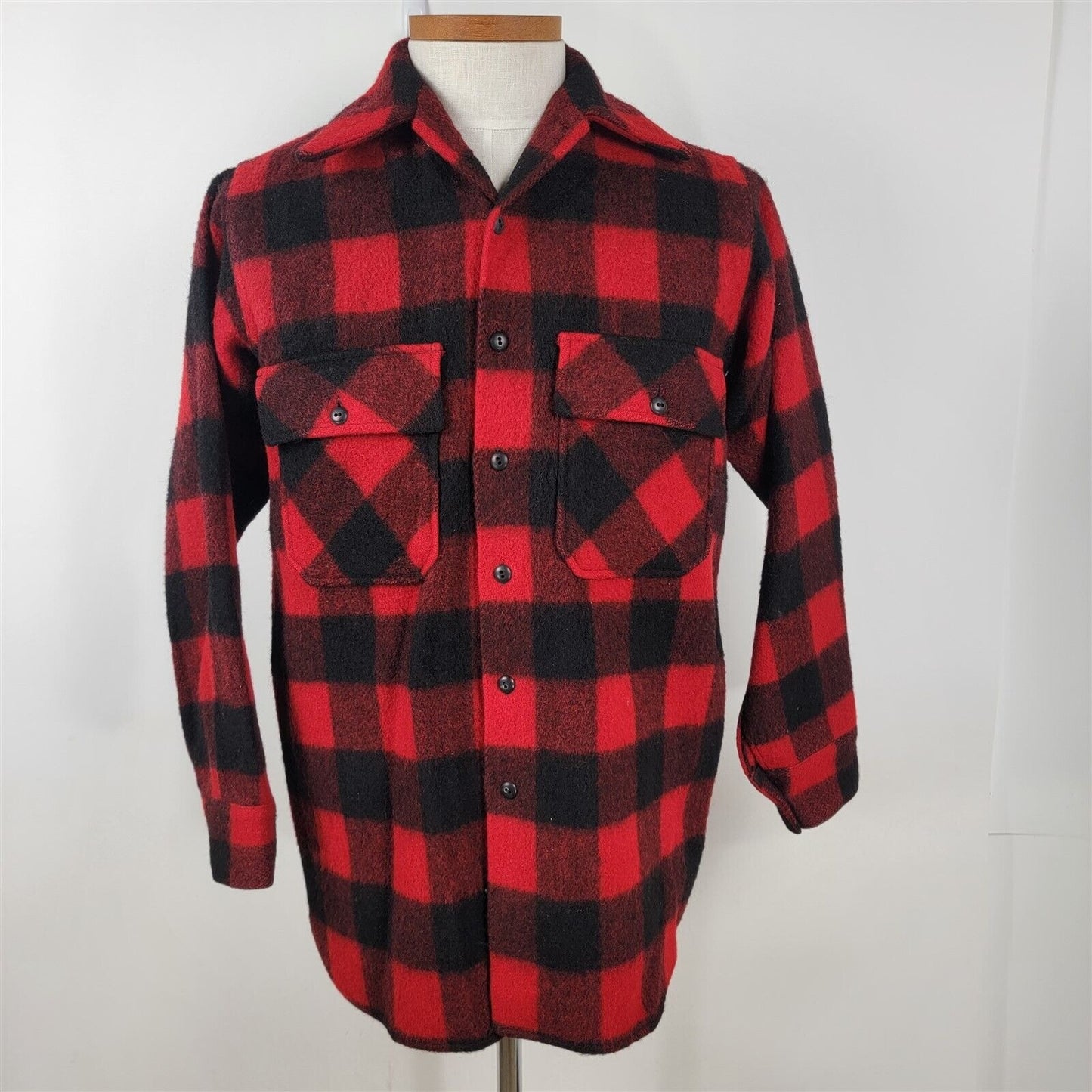 Vintage Woolmaster Red & Black Plaid Flannel Shirt Jacket Shacket