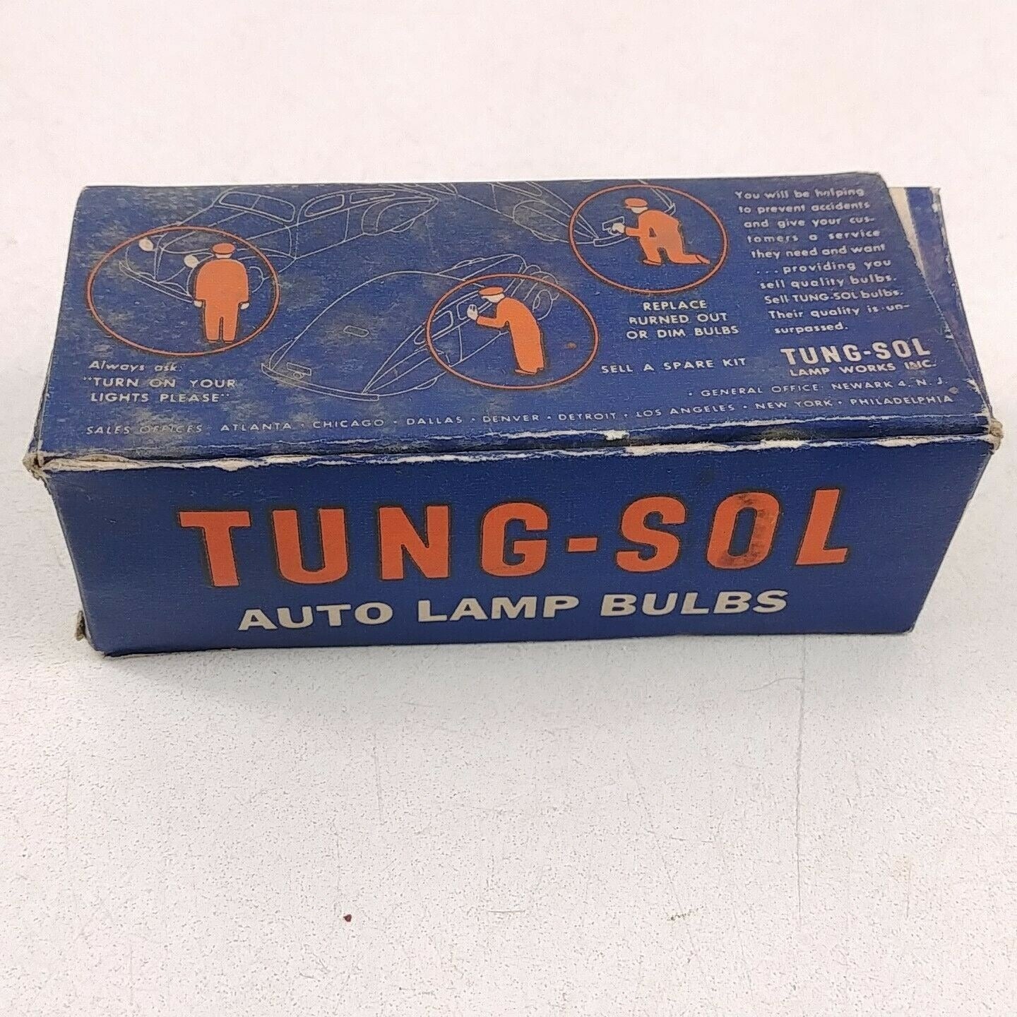 Tung-Sol Auto Lamp 965 .50A 9.6V Vtg Clear 10 Bulbs 1 Pkg NOS + 1 Fixed Focus